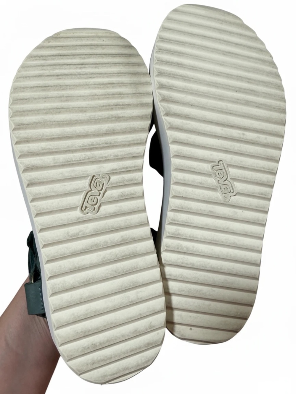 Teva Women’s Platform Sandals with White Soles in Blue, Size 8 - Picture 6 of 8